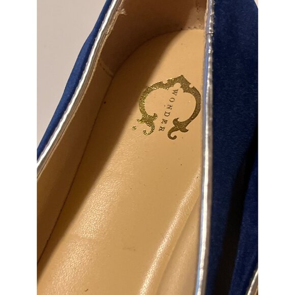 NWOB C. Wonder Cassandra Blue Velvet Star Flats Size 8W With Silver Details - Picture 9 of 10